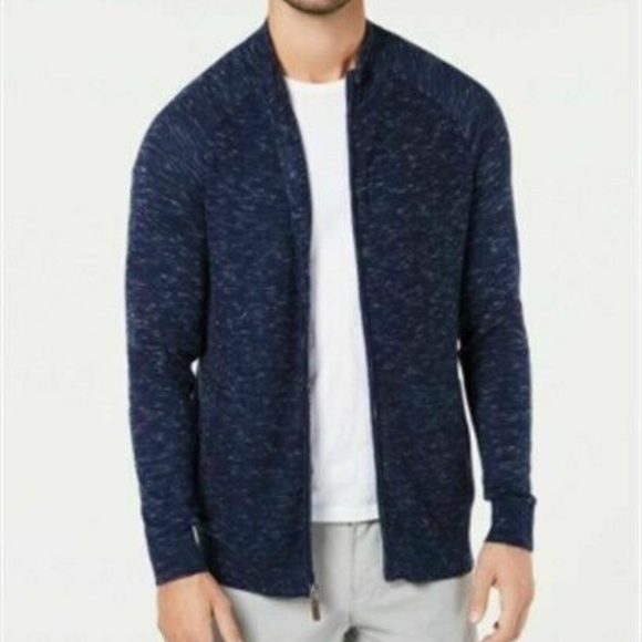Textured Fullzip Cardigan Navy 